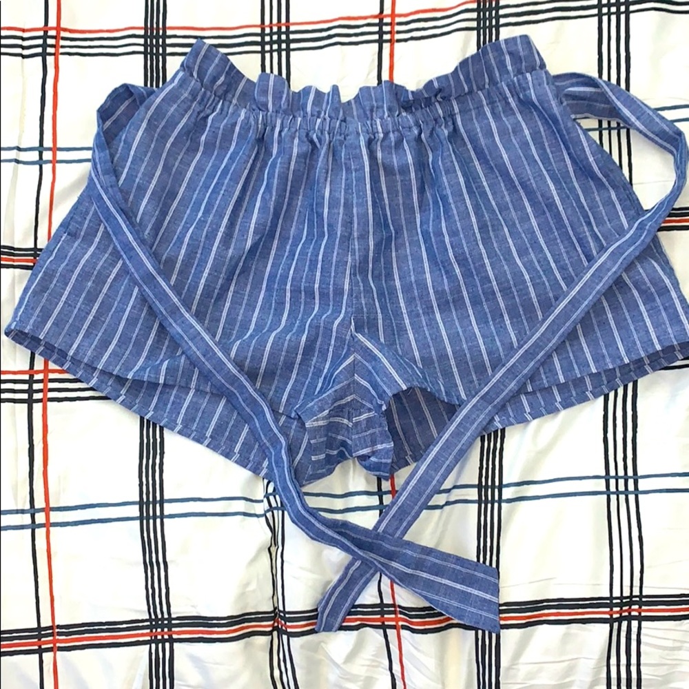 Striped with a tie-able waist shorts